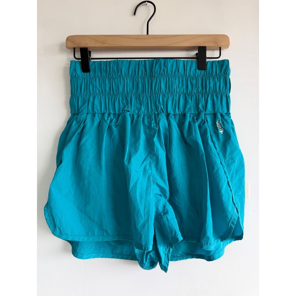 FP Movement The Way Home Shorts Teal Blue High Waisted Running Athletic XL